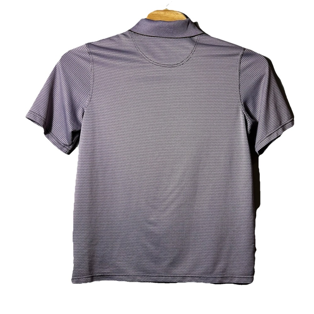 Cleveland Classics Men's Large Purple Polo With Grey Wavy Line Pattern Golf - Picture 3 of 6